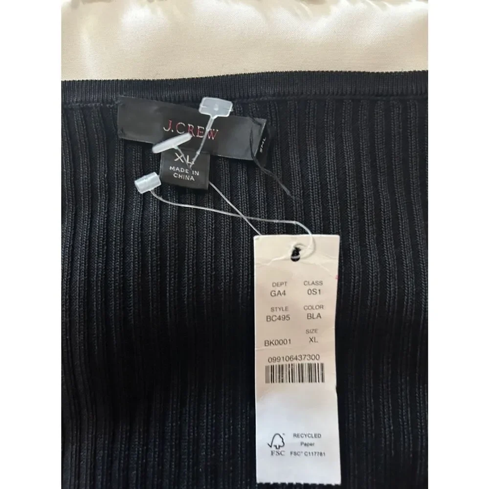 J Crew black knit sweater dress new with tags XL